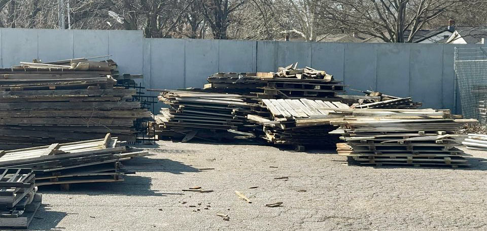 Stacks of Wooden Fence Panels